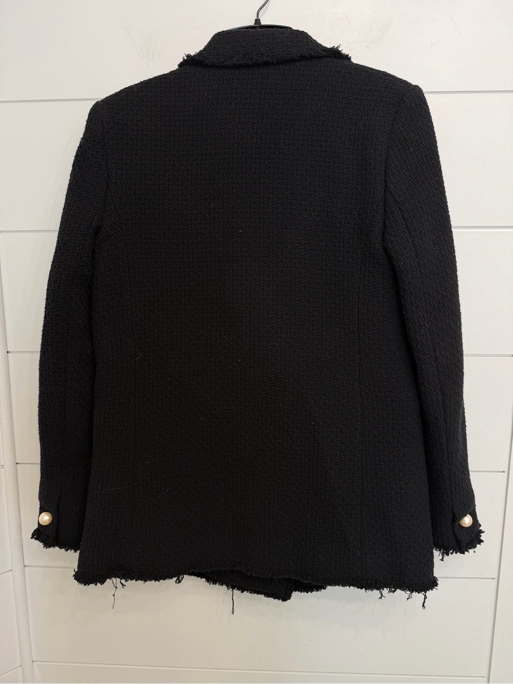 Mango Women's Black Quintin Tweed Blazer Jacket Size Small 36880 - Picture 5 of 15